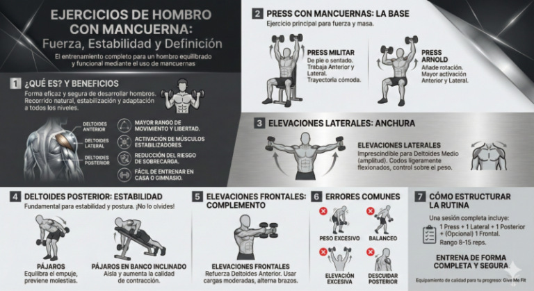 Mejores ejercicios con mancuernas para hombros