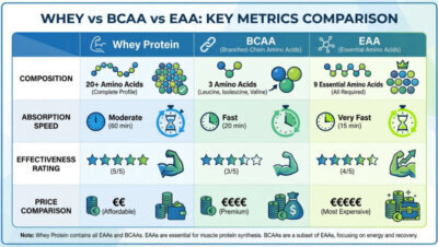 BCAA vs EAA: principales diferencias
