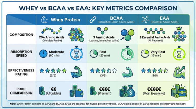BCAA vs EAA: principales diferencias