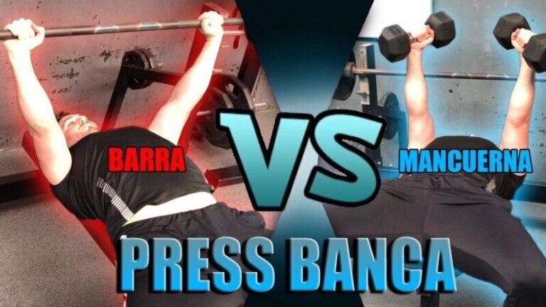 Press con barra o mancuernas: diferencias