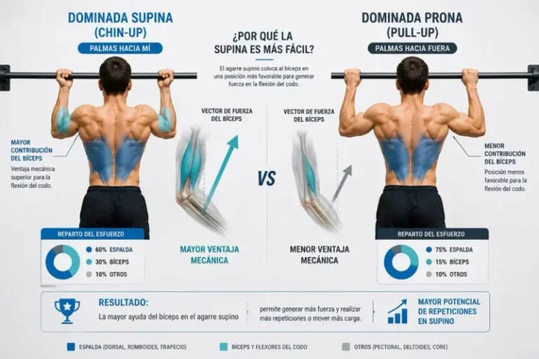 Dominadas pronas vs supinas